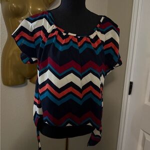 a'gaci Multicolor Chevron Blouse
